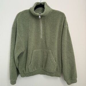 Men's Olive Green Sherpa Sweater